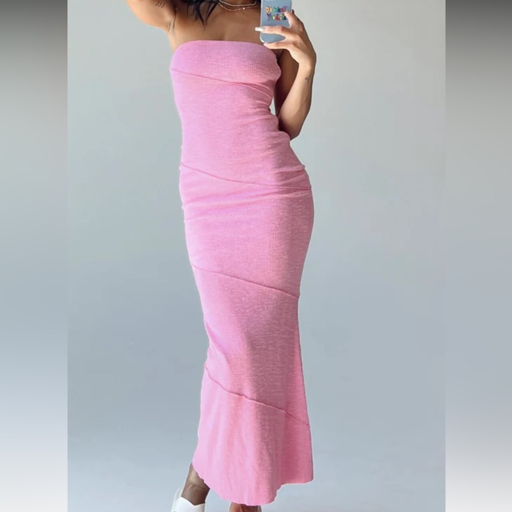 OSCAR MIDI DRESS PINK, size 4 Princess Polly